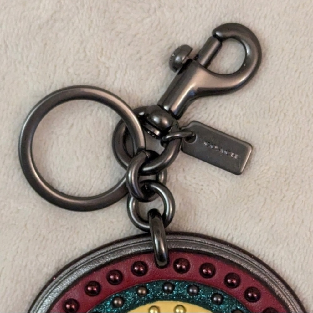 Coach Studded Rainbow Cloud Keychain/ Bag Charm - Picture 4 of 7